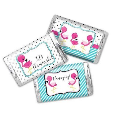 AmandaCreation Let's Flamingle Mini Candybar Wrappers 45pc. Image 1