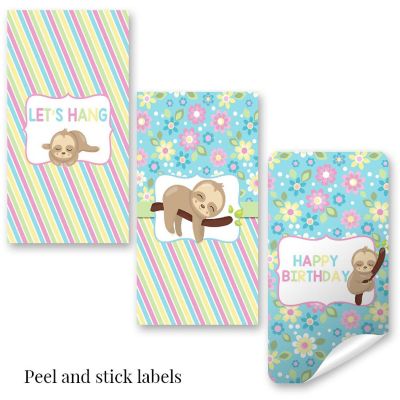 AmandaCreation Let's Hang Sloth Mini Candybar Wrappers 45pc. Image 2