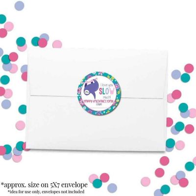 AmandaCreation Like You So Much Sloth Envelope Seals 40pc. Image 3