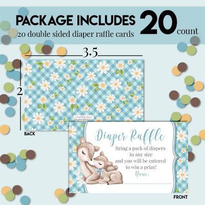 AmandaCreation Little Boy Floral Woodland Deer Diaper Raffle Tickets 20pc. Image 3