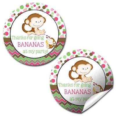 AmandaCreation Little Monkey Envelope Seals 40pc. Image 1