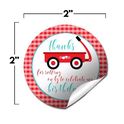 AmandaCreation Little Red Wagon Envelope Seals 40pc. Image 1