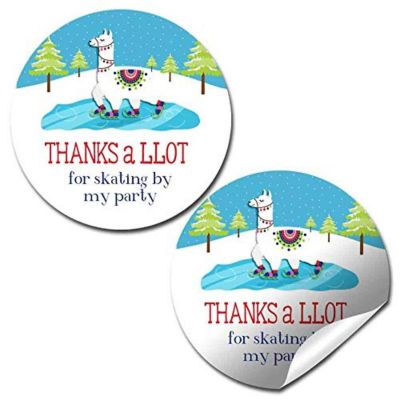 AmandaCreation Llama Ice Skating Stickers 40pcs. Image 1