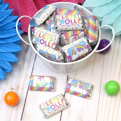 AmandaCreation Llama Roller Skating Mini Candybar Wrappers 45pcs. Image 1