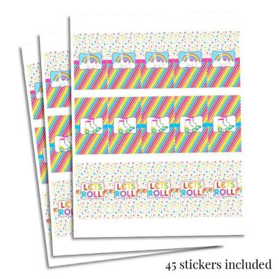 AmandaCreation Llama Roller Skating Mini Candybar Wrappers 45pcs. Image 2