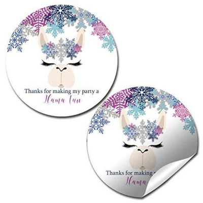 AmandaCreation Llama Snowflake Envelope Seals 40pc. Image 1