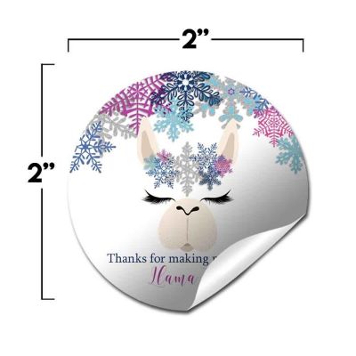 AmandaCreation Llama Snowflake Envelope Seals 40pc. Image 2
