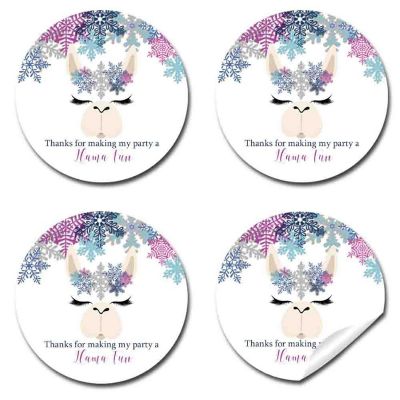 AmandaCreation Llama Snowflake Envelope Seals 40pc. Image 3