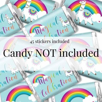 AmandaCreation Llama Unicorn Mini Candybar Wrappers 45pcs Image 3