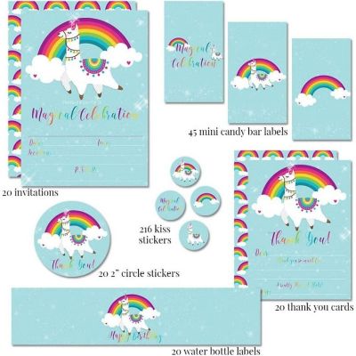 AmandaCreation Llama Unicorn Party Bundle 381pc. Image 1