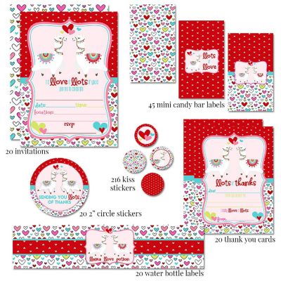 AmandaCreation Llamas in Love Party Bundle 381pc. Image 1
