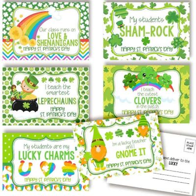 AmandaCreation Lucky Four Leaf Clover Teacher Postcards 30pc. Image 1