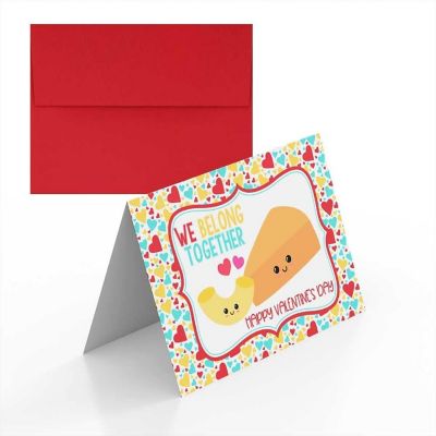 AmandaCreation Mac and Cheese Valentine Greeting Card 2pc. Image 1