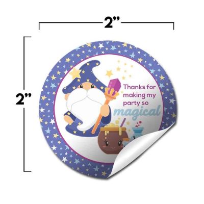 AmandaCreation Magical Cute Wizard Envelope Seals 40pc. Image 1