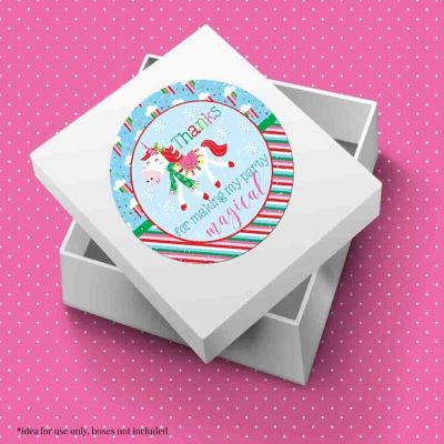 AmandaCreation Magical Unicorn Christmas Envelope Seals 40pc. Image 1
