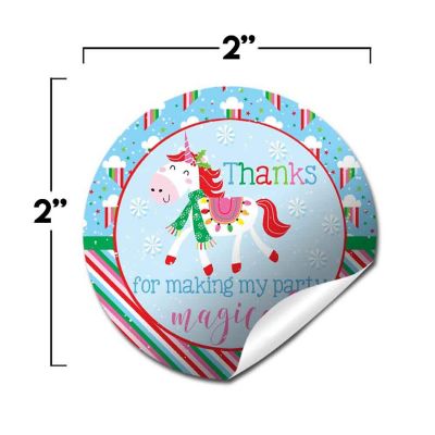AmandaCreation Magical Unicorn Christmas Envelope Seals 40pc. Image 2