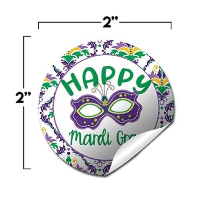 AmandaCreation Mardi Gras Mask Envelope Seals 40pc. Image 1