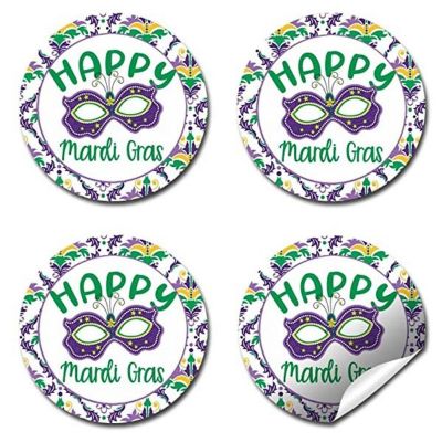 AmandaCreation Mardi Gras Mask Envelope Seals 40pc. Image 3