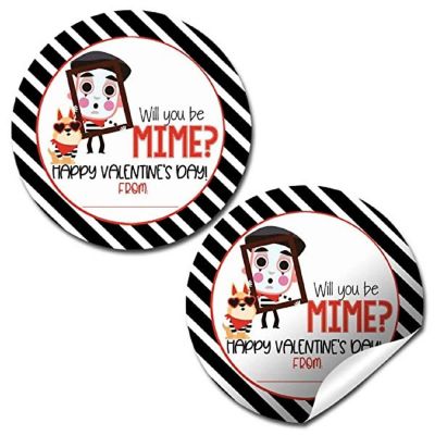 AmandaCreation Mime Valentine Envelope Seals 40pc. Image 1