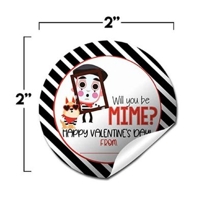 AmandaCreation Mime Valentine Envelope Seals 40pc. Image 1