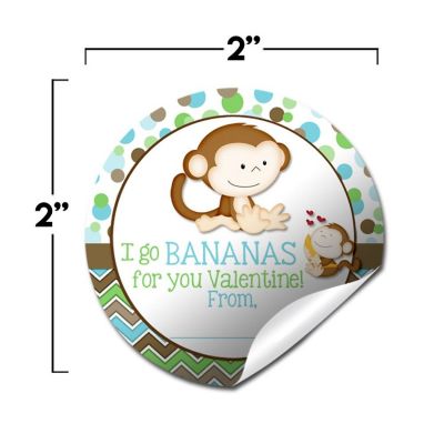 AmandaCreation Monkey Blue Envelope Seals 40pc. Image 1