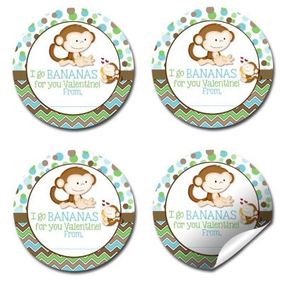 AmandaCreation Monkey Blue Envelope Seals 40pc. Image 3