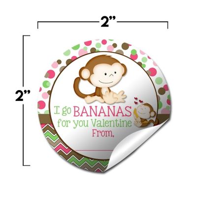 AmandaCreation Monkey Pink Envelope Seals 40pc. Image 1