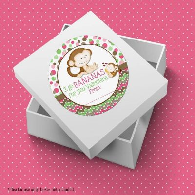 AmandaCreation Monkey Pink Envelope Seals 40pc. Image 2