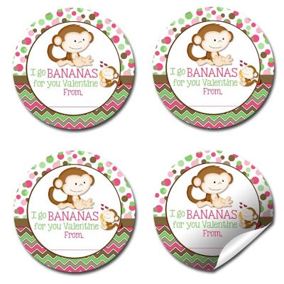 AmandaCreation Monkey Pink Envelope Seals 40pc. Image 3