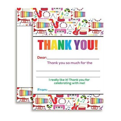 AmandaCreation Music Thank You Cards 20pc. Image 1