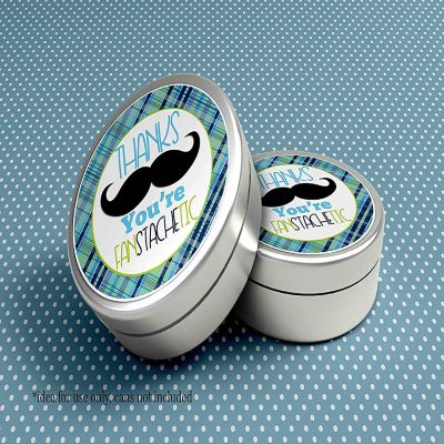 AmandaCreation Mustache Bash Thank You Stickers 40pc. Image 2