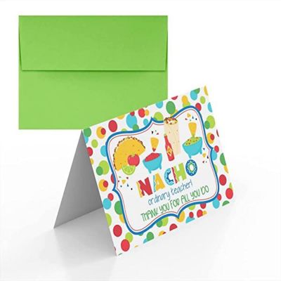 AmandaCreation Nacho Ordinary Teacher Greeting Card 2pc. Image 1