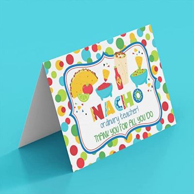 AmandaCreation Nacho Ordinary Teacher Greeting Card 2pc. Image 1