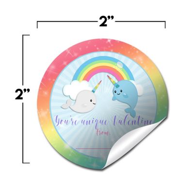 AmandaCreation Narwhal Valentine Envelope Seals 40pc. Image 2