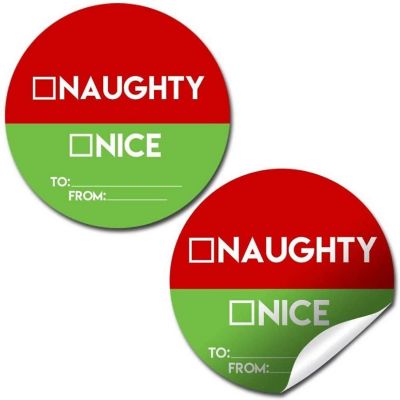 AmandaCreation Naughty Or Nice Gift Stickers 40pc. Image 1