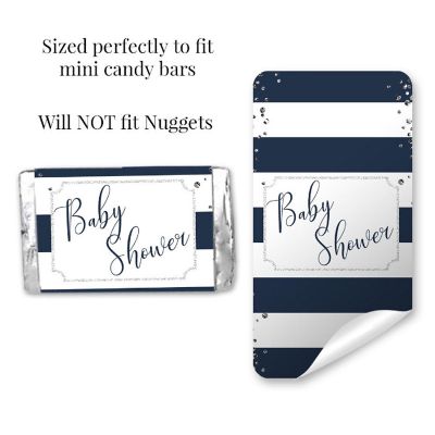 AmandaCreation Navy &amp; Silver Mini Candybar Wrappers 45pcs Image 2