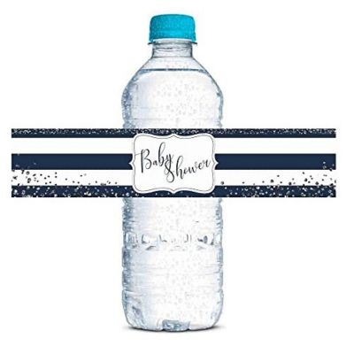 AmandaCreation Navy and Silver Water Bottle Wrappers 20pc. Image 1