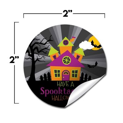 AmandaCreation Neon Haunted House Envelope Seals 40pc. Image 1