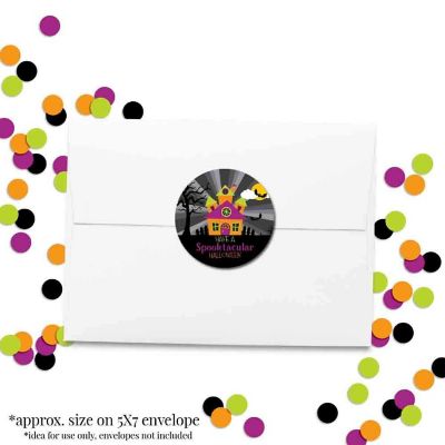 AmandaCreation Neon Haunted House Envelope Seals 40pc. Image 3