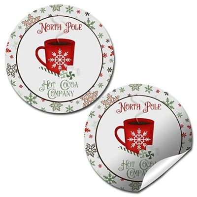 AmandaCreation North Pole Hot Cocoa Gift Stickers 40pc. Image 1