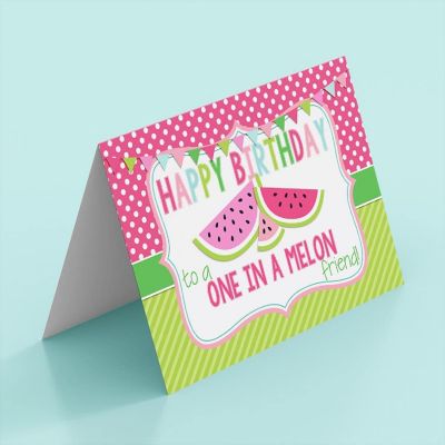 AmandaCreation One in a Melon Greeting Card 2pc. Image 2