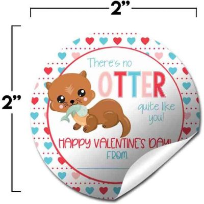 AmandaCreation Otter Valentine Envelope Seals 40pc. Image 1