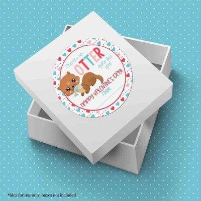 AmandaCreation Otter Valentine Envelope Seals 40pc. Image 2