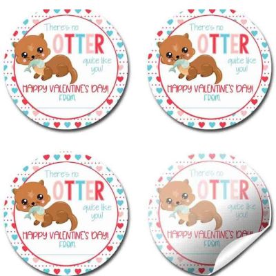 AmandaCreation Otter Valentine Envelope Seals 40pc. Image 3