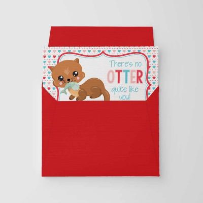 AmandaCreation Otter Valentine Greeting Card 2pc. Image 1