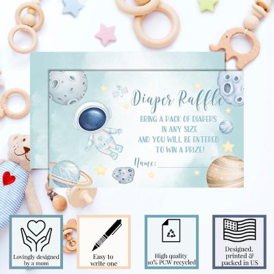 AmandaCreation Outer Space Diaper Raffle Tickets 20pc. Image 2