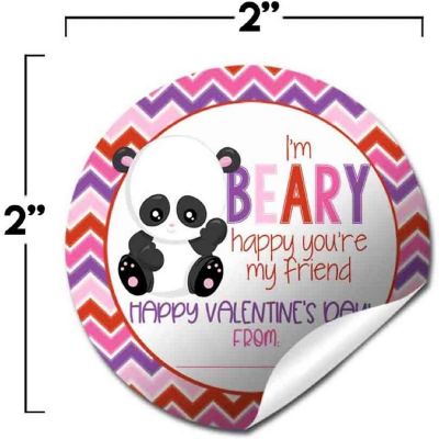 AmandaCreation Panda Bear Valentine Envelope Seals 40pc. Image 1