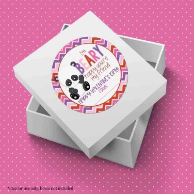 AmandaCreation Panda Bear Valentine Envelope Seals 40pc. Image 2