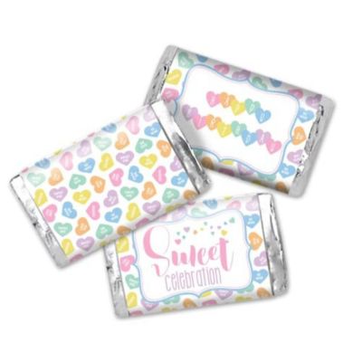 AmandaCreation Pastel Candy Hearts Mini Candybar Wrappers 45pcs. Image 1