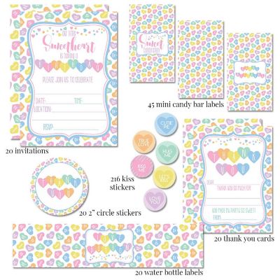 AmandaCreation Pastel Candy Hearts Party Bundle 381pc. Image 3